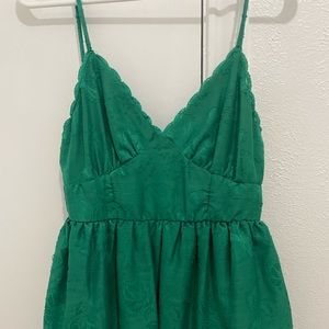 Green Lacy Mini Dress